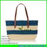 Buy cheap LUDA striped bag colored raffia straw woven bag top zipper beach straw handbag from wholesalers