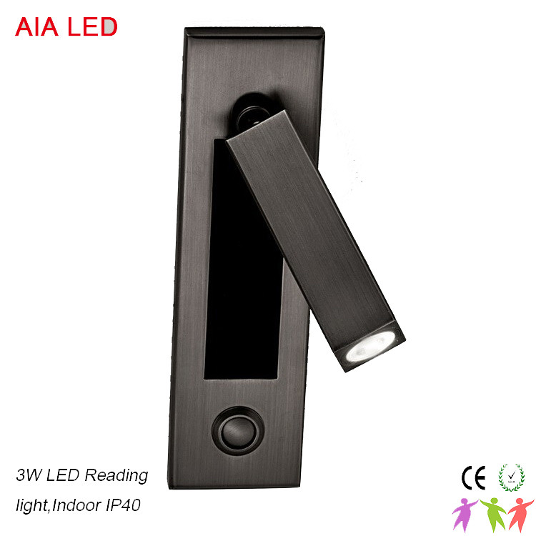 Indoor Silver bedside LED wall lamp/led reading lamps headboard wall light for hotel rooms