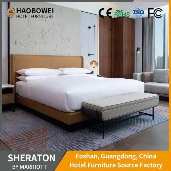 Buy cheap Ash Wood Frame Double Bedroom Set For Sheraton By Marriott Resort Busines Hotel Furniture from wholesalers
