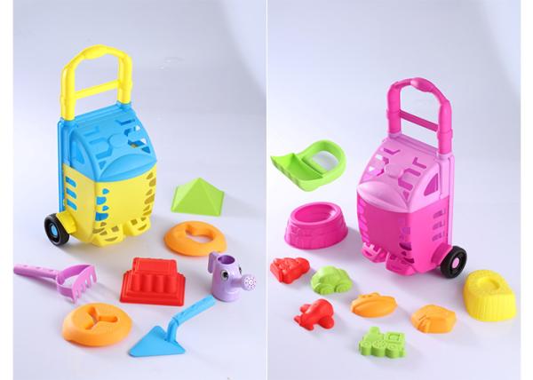 Buy cheap 11 " Portable Trolley Cart Beach Sand Toys Set W / Big Storage Bucket 7 Pcs from wholesalers