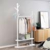 Buy cheap Roydom Office Coat Bamboo Cloth Hanger Stand With Shelves from wholesalers