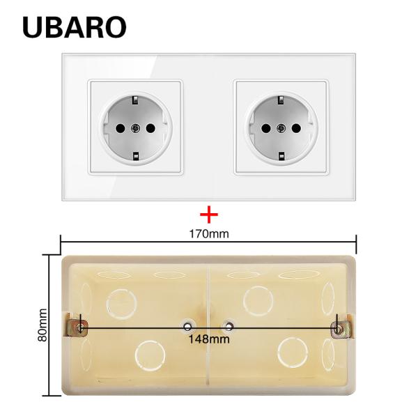 Buy cheap 2 Sockets Smart Wall Sockets AC250V Square Black Wall Sockets Installation Box from wholesalers