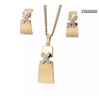 Buy cheap CE Stainless Steel Designer Jewelry X Rhinestone Inlaid Pendant Necklace product