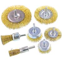 Buy cheap 14 Ounces Brass Wire Wheel Brush Set 7pcs Cup Brush Coarse Grit product