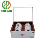 Tea Tin Can Tall Round Canister Recyclable Vintage Tinplate Box for Food Tea