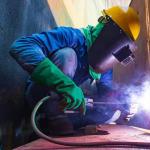 Personalized Logo Printed Welders Glove Italy Green White Leather Welding Impact