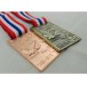 Buy cheap Zinc Alloy Ribbon Medals 3d , Antique Brass Plating For Memorial from wholesalers