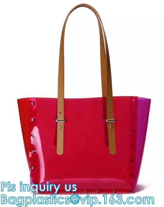 Leisure PVC Purple Handbag For Ladies, Promotional Handbags, Summer Beach Bag PVC Clear Transparent Handbag Women Should