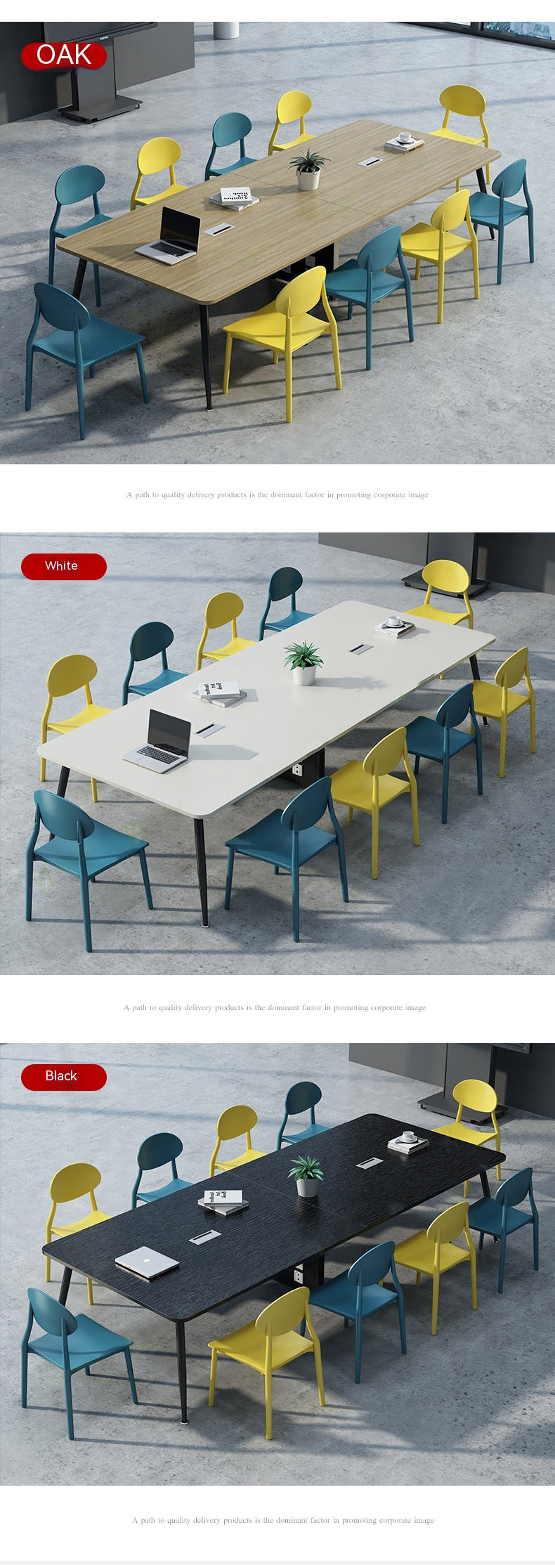 Office Furniture Conference Workbench Steel Frame Training Negotiation Table Set