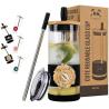 Buy cheap Glass Cups With Lids and Straws -20 Fl Oz- Perfect Size Iced Coffee Cup - Smoothie Cup With Bamboo from wholesalers