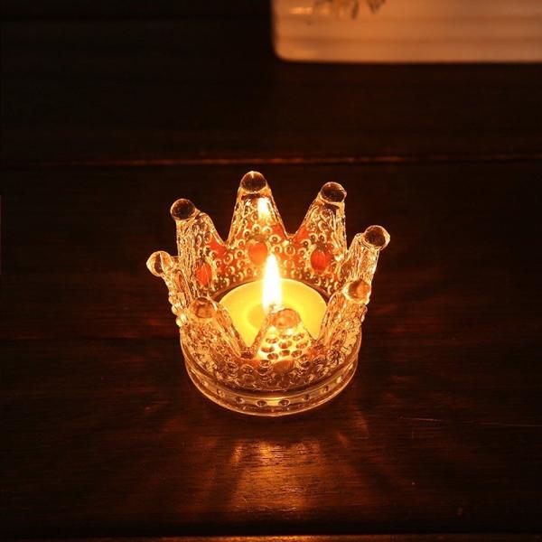 Buy cheap Romantic Crown Tea Light Mini Votive Candle Holders , Glass Cylinder Candle Holders For Party from wholesalers