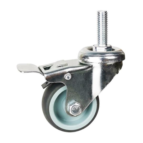 Swivel Lock Light Duty Steel Casters Grey Wheels 2-4 Inches Radius - Up To 144