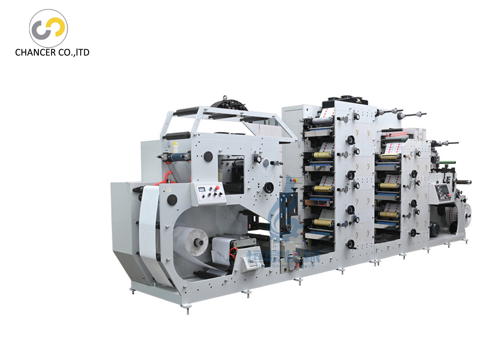 8 colors high speed adhesive label paper roll flexo printing machine