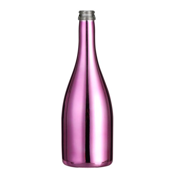 Buy cheap Customized Logo Glass Collar Bottles for Hot Stamping Screw Cap Purple Champagne Wine from wholesalers