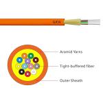 0.9 Indoor Tight Buffer Fiber Optic Cable Kevlar Yarn LSZH Jacket GJFJV G657A2 8
