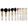 Buy cheap Golden Copper Ferrule Natural Hair Makeup Brushes White Bullet Shape Handle from wholesalers