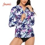 Zip Front Women's Rashguard Swimsuit Sun Protection Swimming Jacket