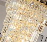 LED Spiral Luxury Crystal Golden Big Chandelier Duplex Building european crystal