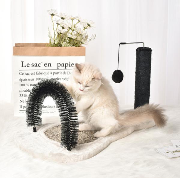 Buy cheap Fur Grooming Cat Scratching Pads Self Groomer Brush With Wooden Tray from wholesalers