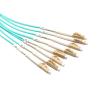 Buy cheap MPO-LC Fiber Optic Patch Cord 8 Core Aqua Round Bundle OM3 PVC LSZH 3.0mm from wholesalers