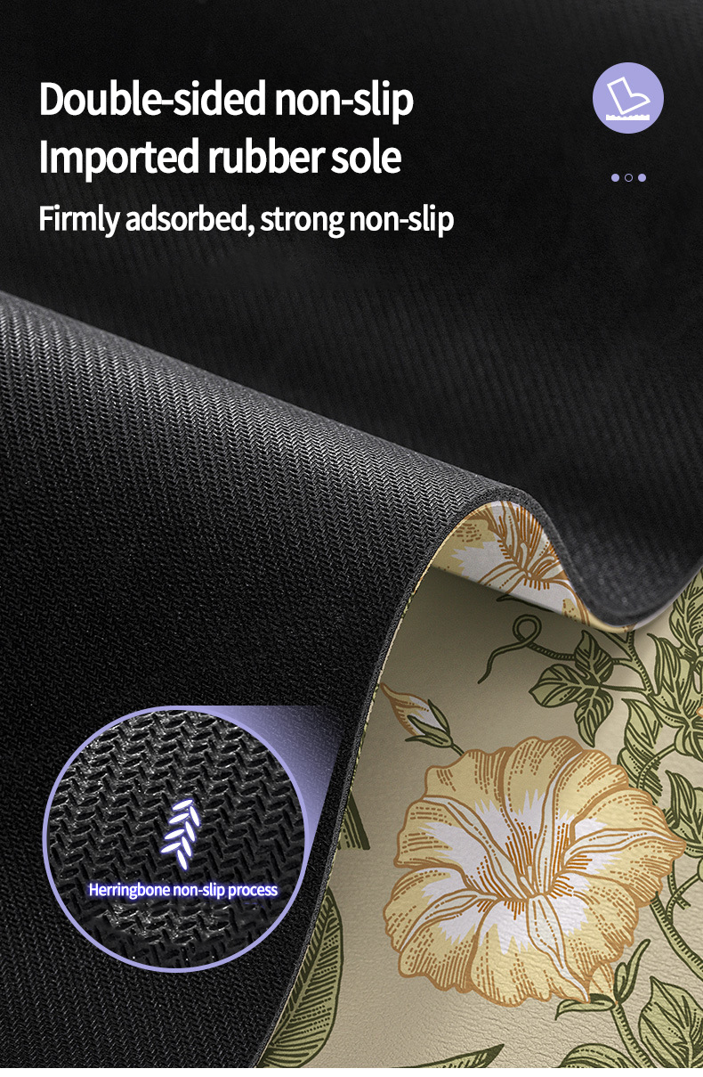 Non Slip Waterproof Kitchen Door Rug Mat for Anti Fatigue Washable Teppich Floor Mat