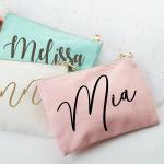 Cosmetic Embossing Logo 8Oz 12x17'' Canvas Make Up Bag