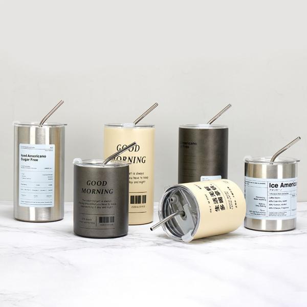 Buy cheap Hot Sale Camping Oem Aesthetic Travel Coffee Mug Stainless Steel Thermos Cup With Straw from wholesalers