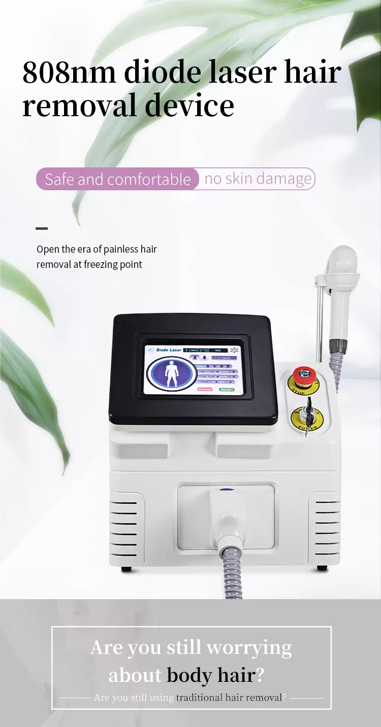 Portable Painless 808nm Diode Laser Hair Machine And Skin Rejuvenation Device