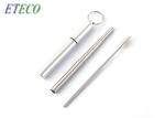 3.93 Inch Retractable Stainless Steel Straws , Portable Stainless Steel Straws