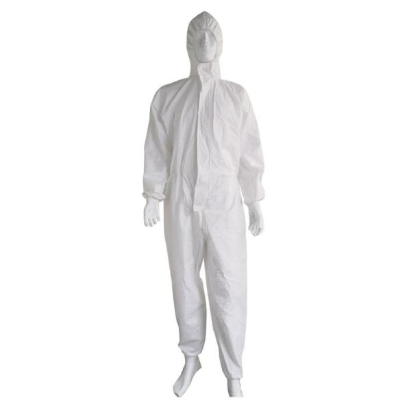 Buy cheap Non - Toxic White Hood Disposable Coveralls For Men from wholesalers