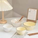 Hotel Restaurant Dough Bowl Ceramic Mixing Bowls In Solid Yellow Color Of Other