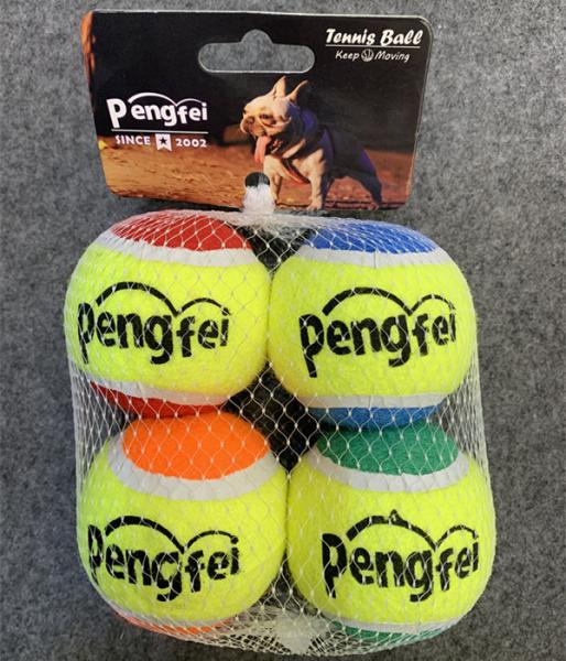 4 Pieces Tennis Balls for Dog Bulk Colorful Interactive Pet Dog Gift for Play