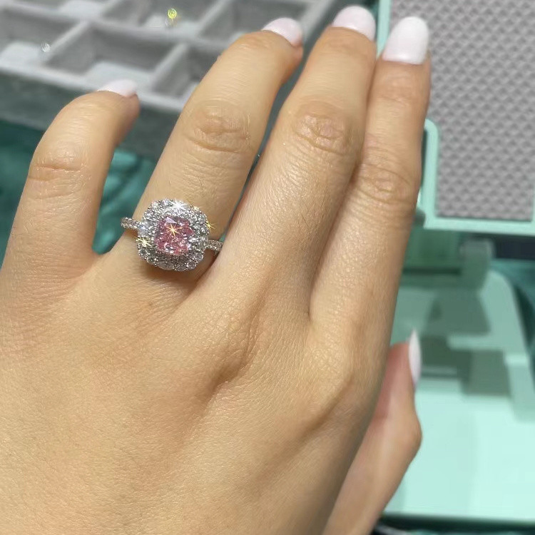 Jewelry Design Lab Diamond Jewelry classic solitaire Pink Cushion Fancy Diamond Ring