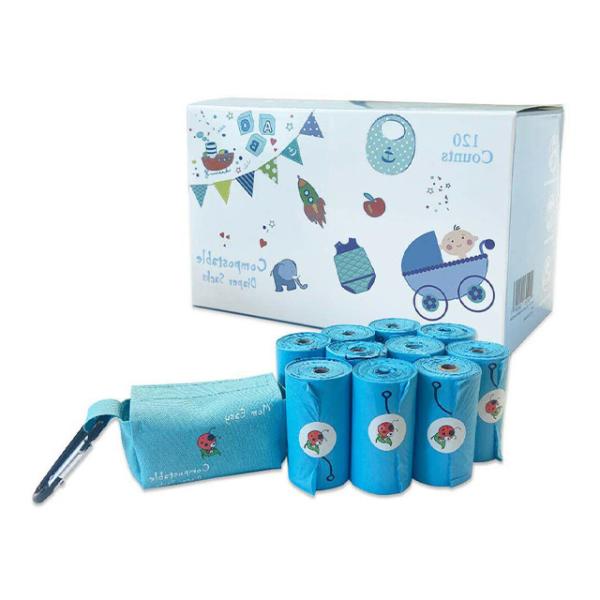 Buy cheap Corn Starch Flat Top Compostable Nappy Sacks Retail Box Packed from wholesalers