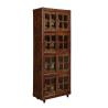Buy cheap Four Layers Tall Slim Bookshelf , Dark Brown Office Furniture Bookcase With Doors from wholesalers
