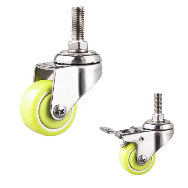 Buy cheap 50mm Waterproof Silent Wheel 50kg Capacity Stainless Steel Threaded Stem PU Casters from wholesalers