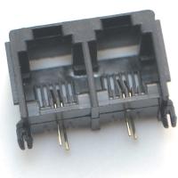 Buy cheap rj11 6p2c 2 PORTS connector jack modular right angel through hole unshielded product