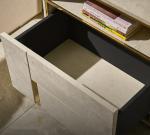 Matted Leather Modern Bedside Tables White Solid Wood Nightstand