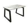 Buy cheap Contemporary HPL Dining Table , Tempered Glass Horsebelly Extension Dining Table from wholesalers