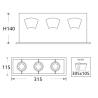 Buy cheap shopping mall rotatable triple heads 3x20W recessed led grille downlight retail shop 3 heads led grille spotlight from wholesalers