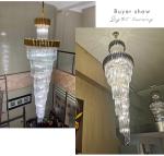 Large Top Long Crystal Led Chandeliers Hotel Hall Living Room staircase