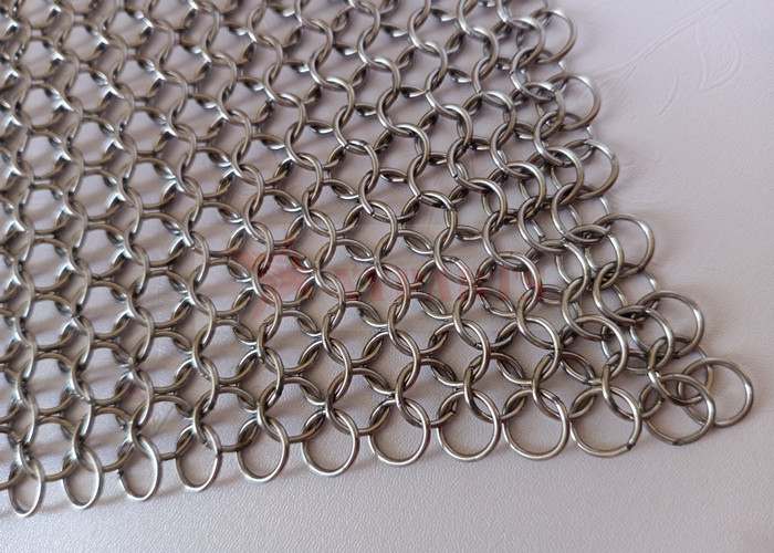 304 Stainless Steel Welded Ring Mesh Curtain For Separating Interiors