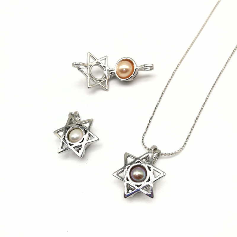 Fashion Wish Pearl Pendant Necklace Natural Oyster Gift Box Love Heart Cage Holder Chokers Necklace For Women Jewelry