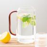 Buy cheap Heat Resistant Borosilicate Glass Water Pitcher 1600ml 56 Oz With Amber Handle from wholesalers