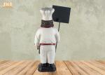 Chef Tabletop Statue Polyresin Chef Figurine Wooden Chalkboard Resin Chef