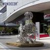 Buy cheap Large outdoor metal art abstract ribbon hollow letter figure stainless steel sculpture from wholesalers