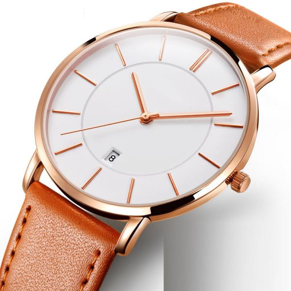 Buy cheap Ultra Thin Quartz Dress Watch Leather Simple Large Dial for Business Men from wholesalers