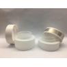 Buy cheap OEM 30g 50g White Glass Cream Jars With Engrave Metal Plate Cream Bottles from wholesalers