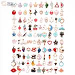 Gold Plated Enamel Pendants For DIY Necklace Bracelet Earring Craft Supplies