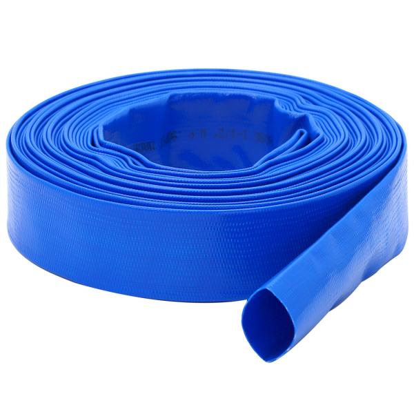 DAVCO 1.5" × 100' Pool Backwash Hose, Heavy Duty Reinforced Blue PVC Lay Flat